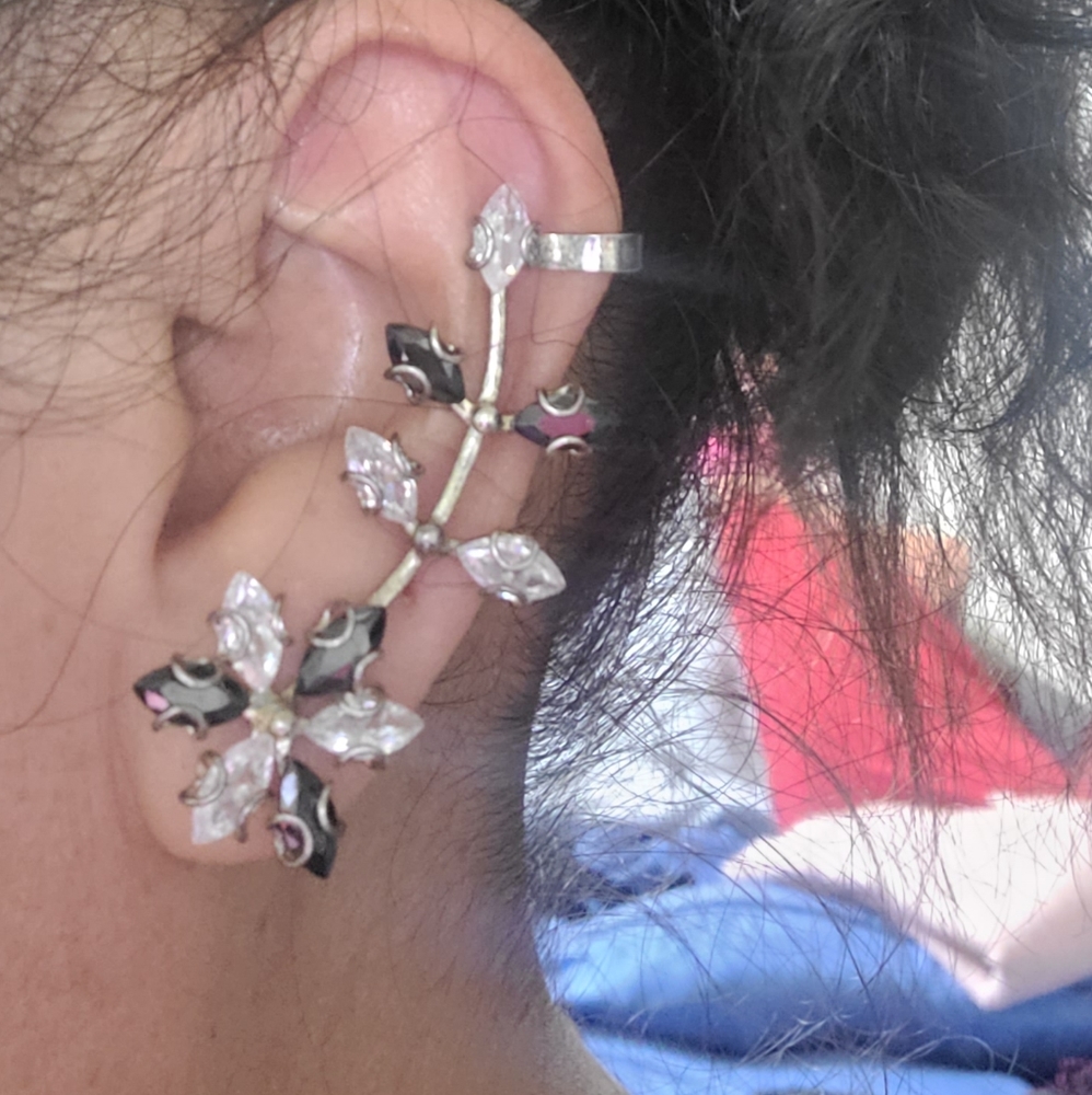 Two-color 925 silver earrings